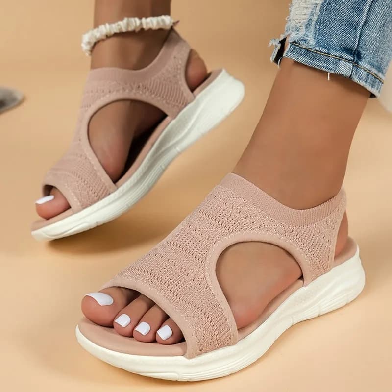 Women's Summer Sandals Mesh Knit Roman Beach Shoes Slip On Comfort — image 17