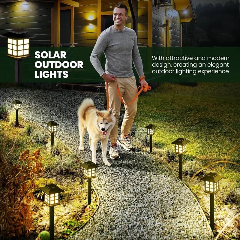 Solar Pathway Lights 2 Pack Outdoor Waterproof Garden Landscape Lamp — image 6