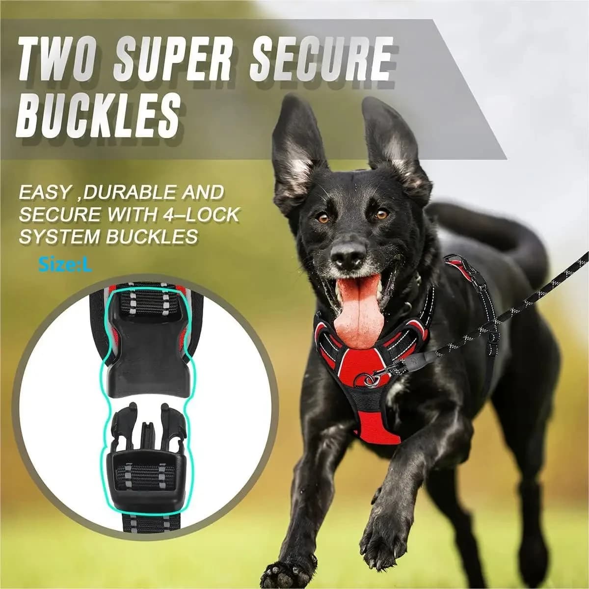 No Pull Harness Front Clip Large Dog Heavy Duty Reflective New para grande cil U — image 5