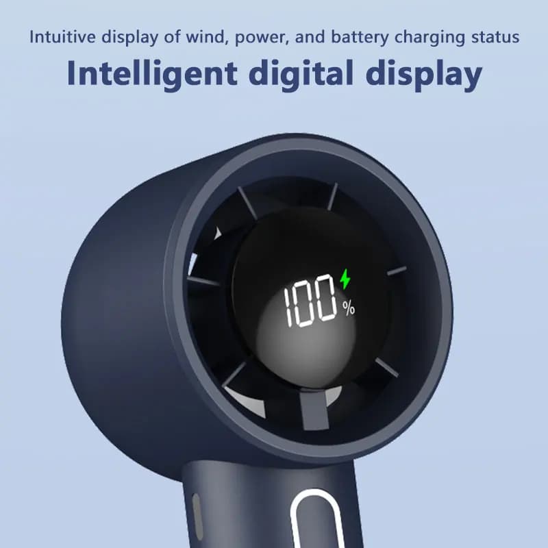Handheld Fan USB High Speed 100 Gears Digital Display Portable Mini — image 6