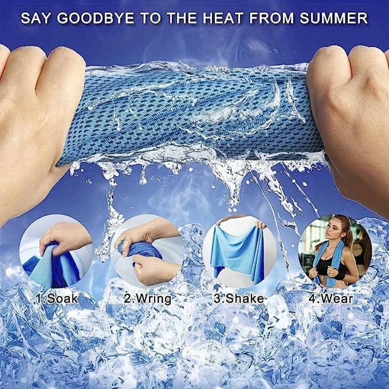 Cooling Towels 4 Pcs Large 35.4x11.8 Inch Soft Quick-Dry Breathable for Gym Yoga — image 6