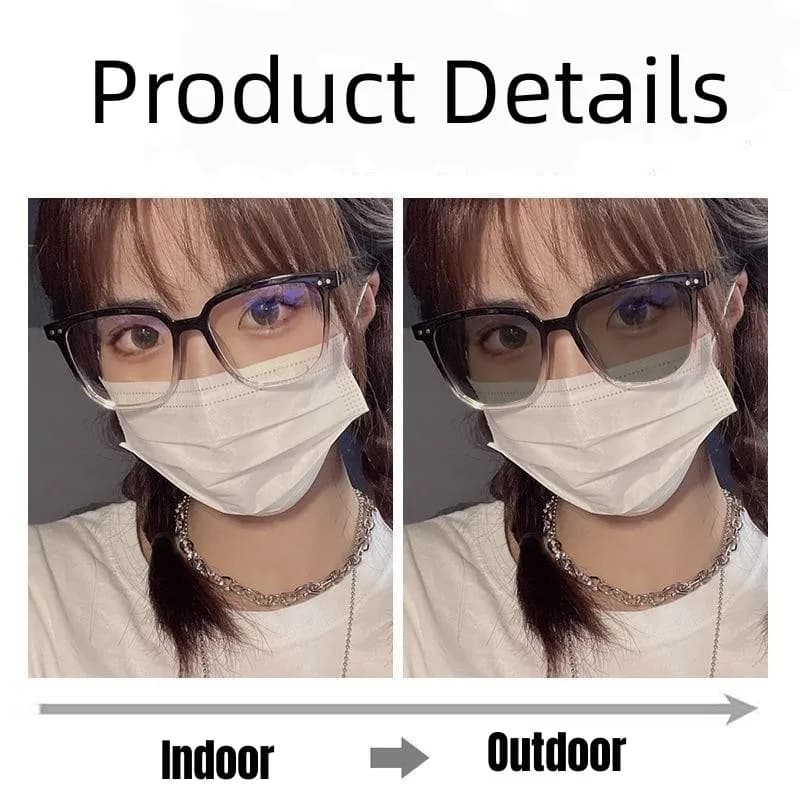 Photochromic Myopia Glasses Colour Changing Square Smart Sunglasses Trendy — image 4