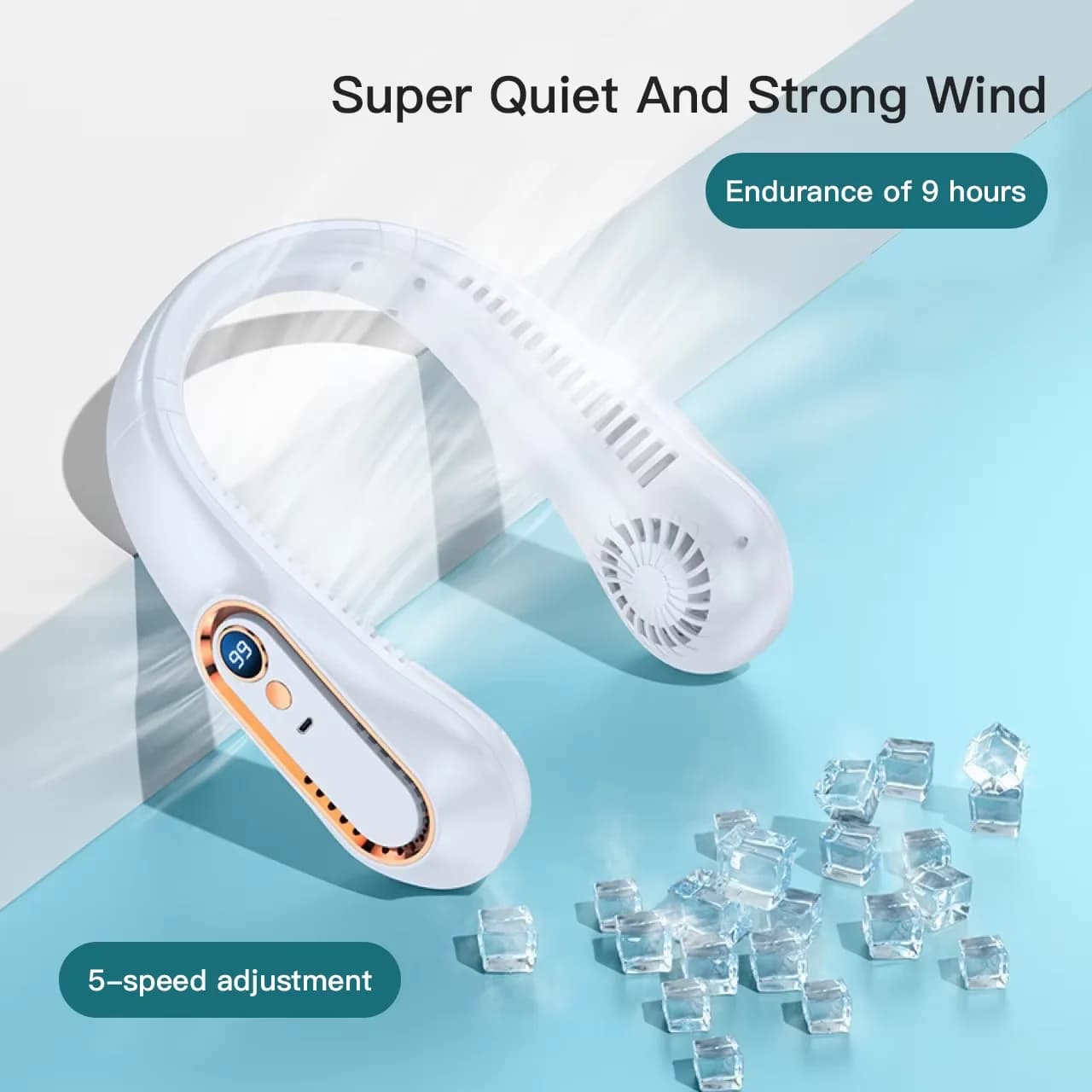 Portable Mini Hanging Neck Fan Bladeless USB Rechargeable Summer Neckband Fan — image 16