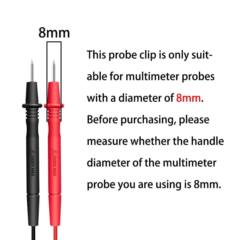 Multimeter Probe Holder 8mm One-Handed Test Lead Clip Electrician Red Black — image 6