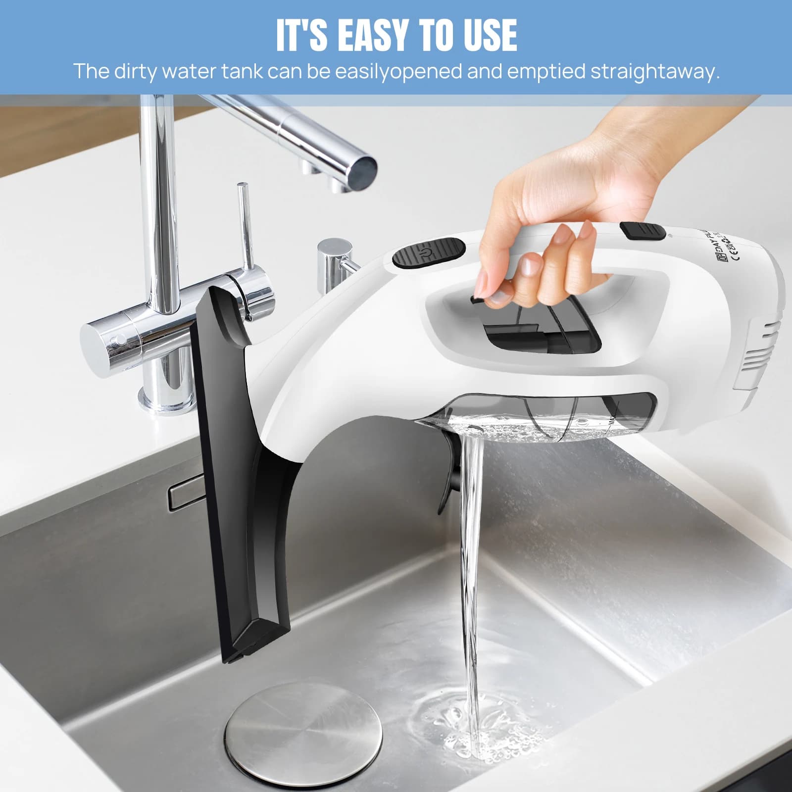 Cordless Window Vacuum Cleaner Rechargeable Glass Shower Mirror Squeegee Cleaner — image 5