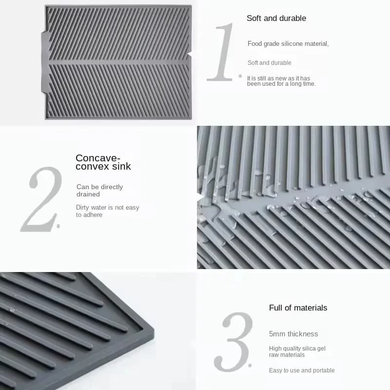 Silicone Drain Pad Drying Mat Kitchen Dish Tableware Non-slip New 1PC Pots for U — image 6