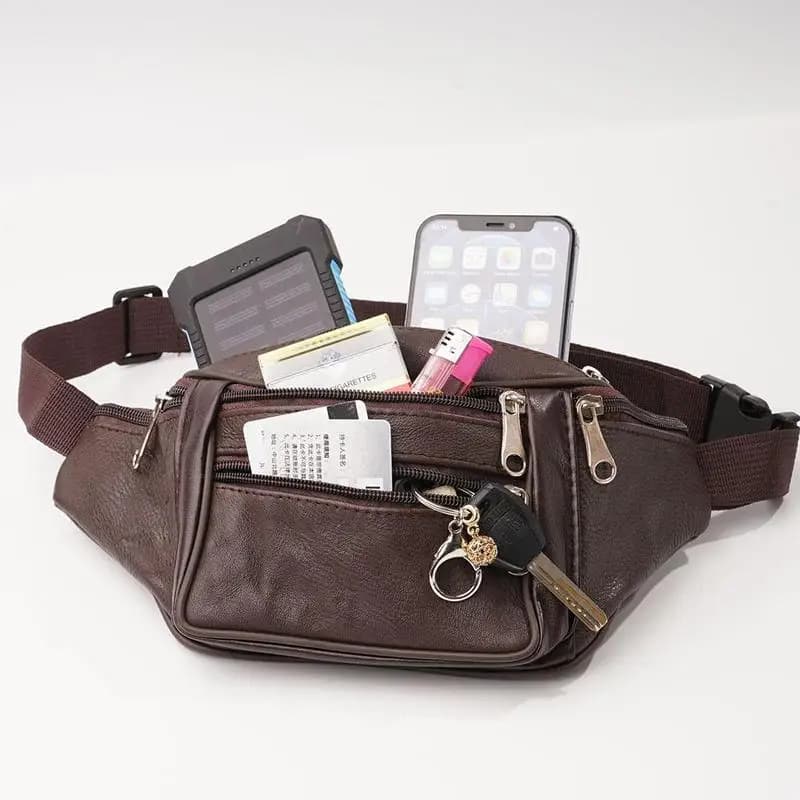 Waist Pack PU Leather Bag Belt Fanny Pack Male Travel Phone Bag New Large for UK — image 4
