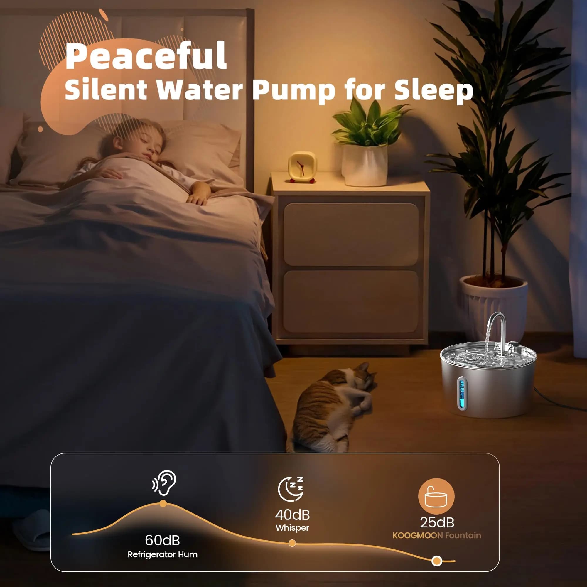 Automatic Water Fountain 2.2L Stainless Steel Pet Cat Dog Bowl New ZYFeeder With — image 4