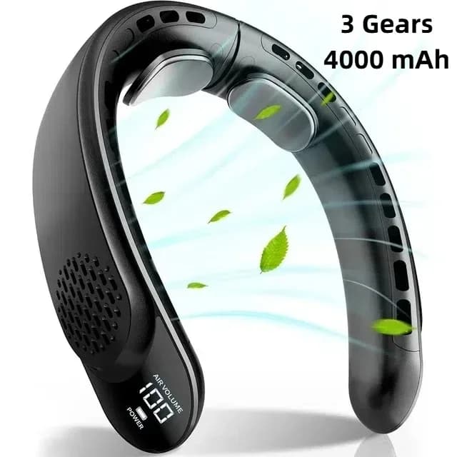 Portable Neck Fan USB Rechargeable 4000mAh 3 Speed Bladeless Outdoor 360° — image 7
