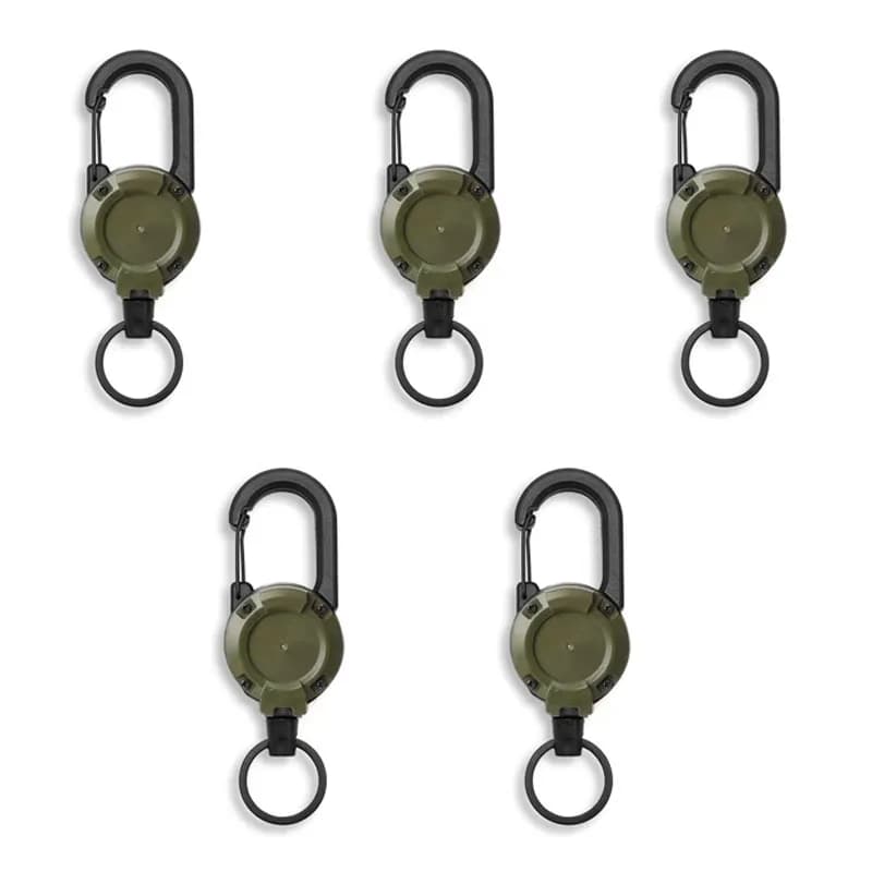 Retractable Heavy Duty Carabiner Steel Wire Rope Key Ring Pull Reel Keychain — image 10