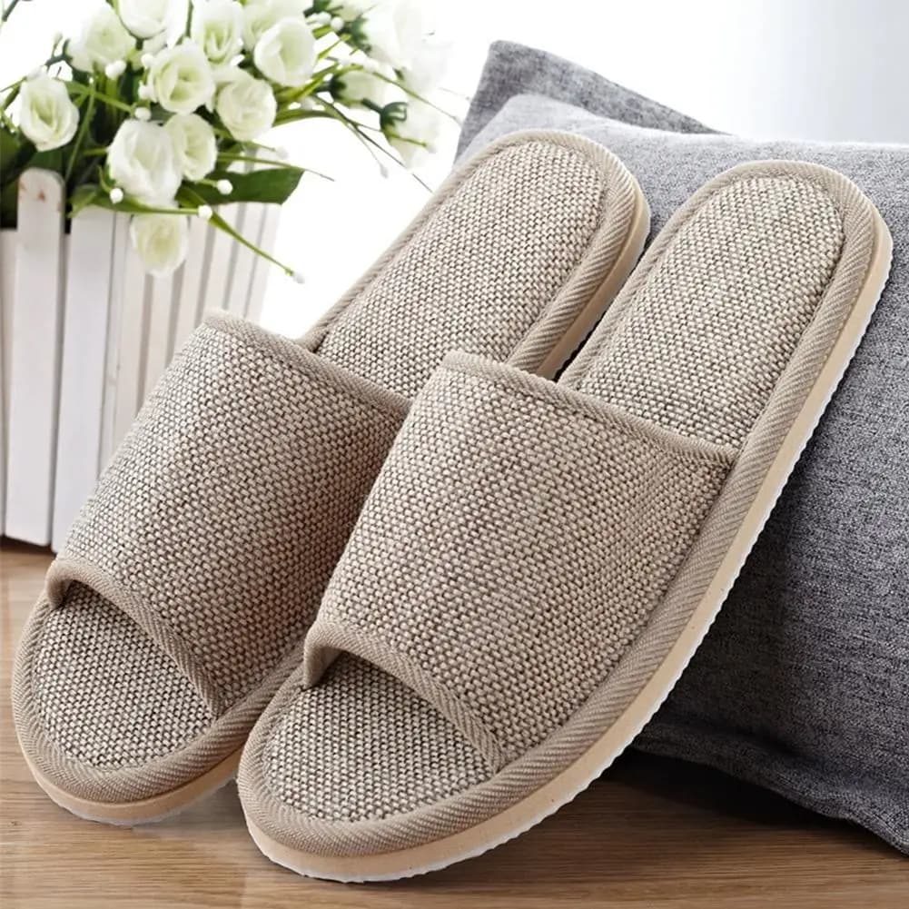 Women's Home Slippers Soft Linen Open Toe Indoor Casual Comfortable Sandals — image 6