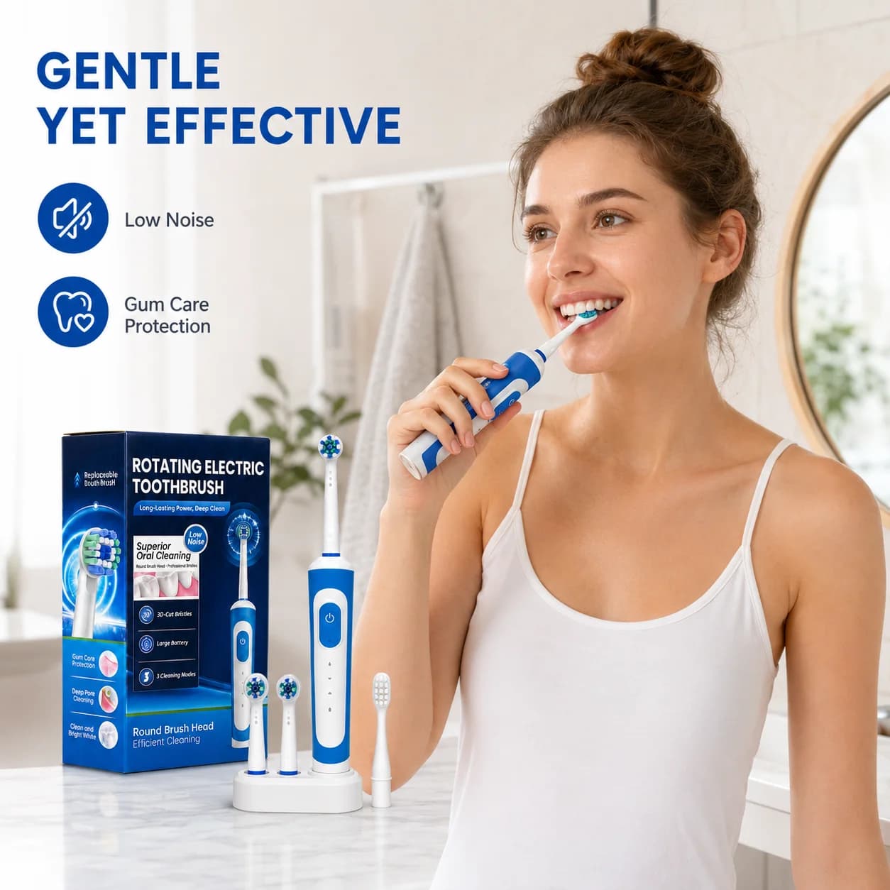 Rotary Electric Toothbrush for Adults 3 Modes IPX7 Waterproof — image 6