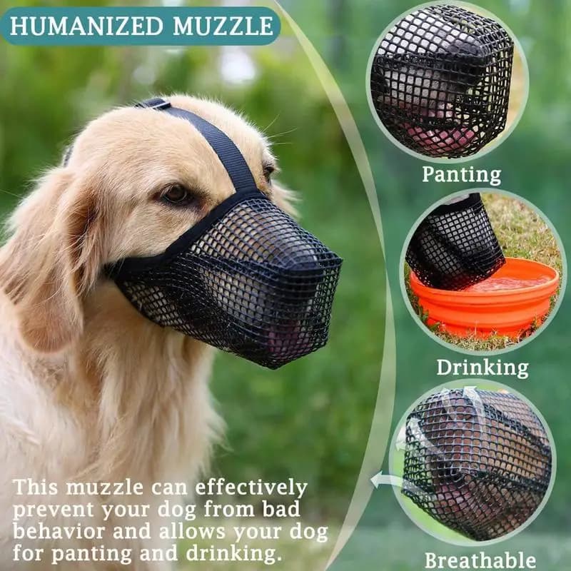 Dog Muzzle Adjustable Breathable Mesh Anti Bark Bite Pet Mouth Cover — image 2