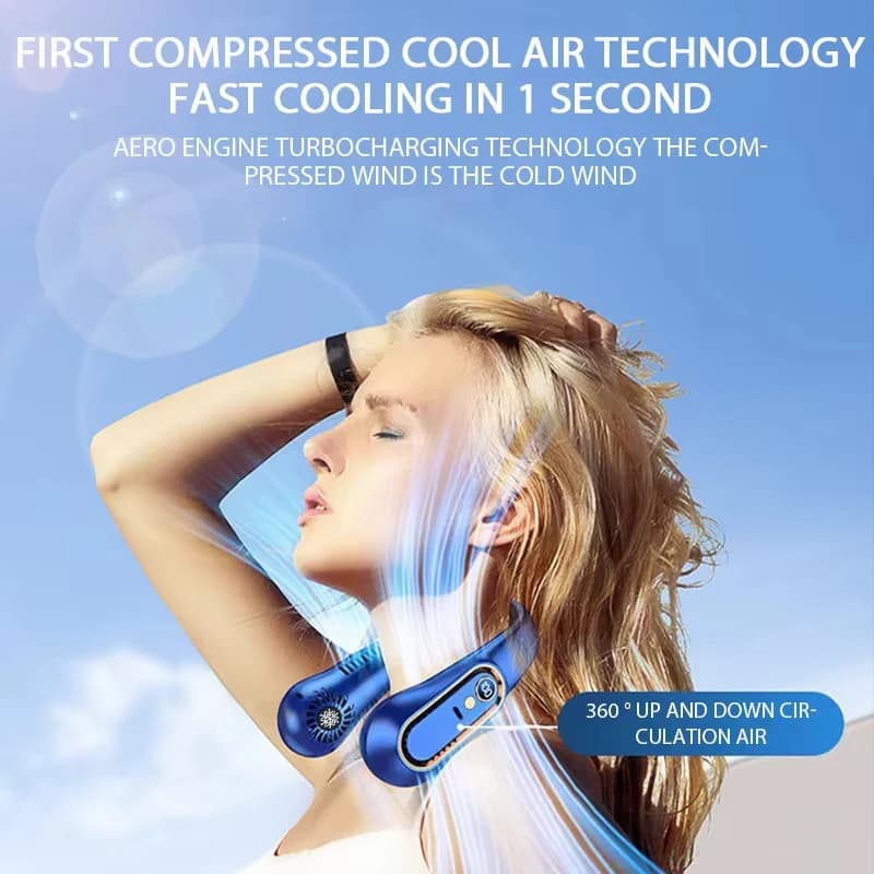 Portable Mini Hanging Neck Fan Bladeless USB Rechargeable Summer Neckband Fan — image 2