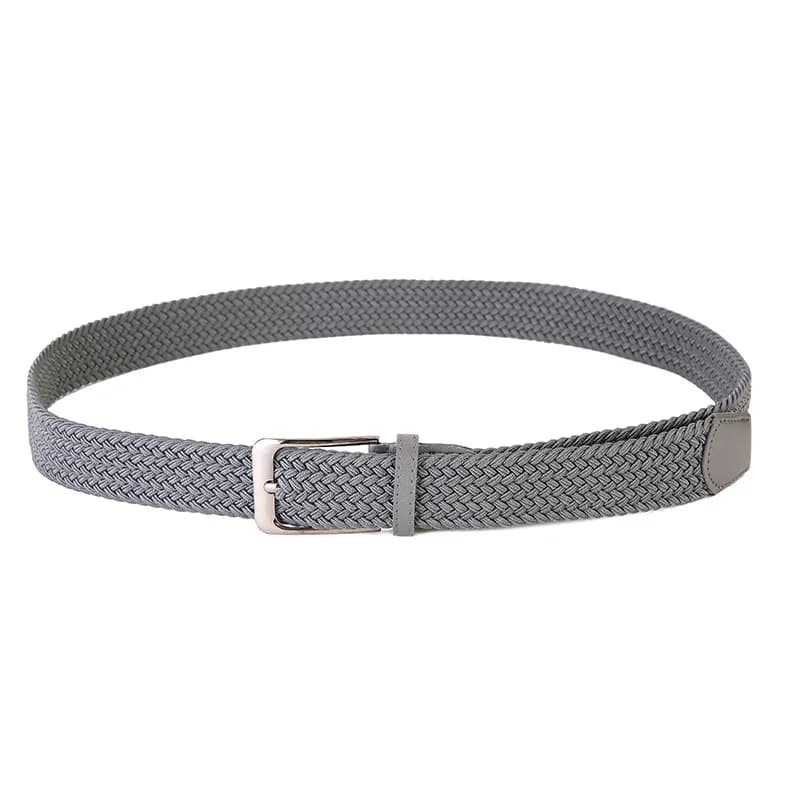 Elastic Woven Canvas Belt Unisex Pin Buckle Stretch Casual Trouser Belt — image 5