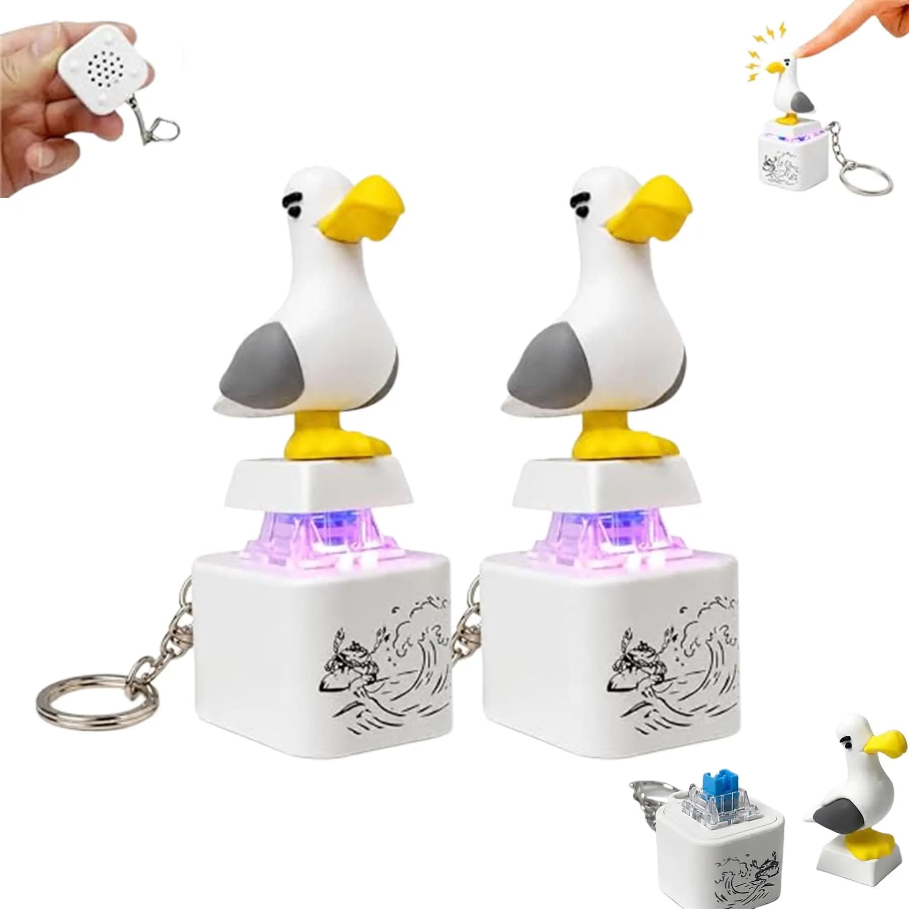 Rechargeable Seagull Keychain Portable Quacking Sound Button Novelty Gift — image 9