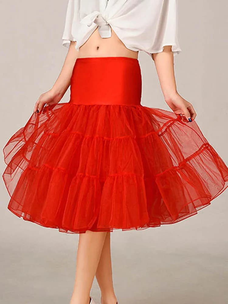 Women's Vintage 50s 60s Fluffy Tutu Skirt Rockabilly Swing Petticoat Underskirt — image 5