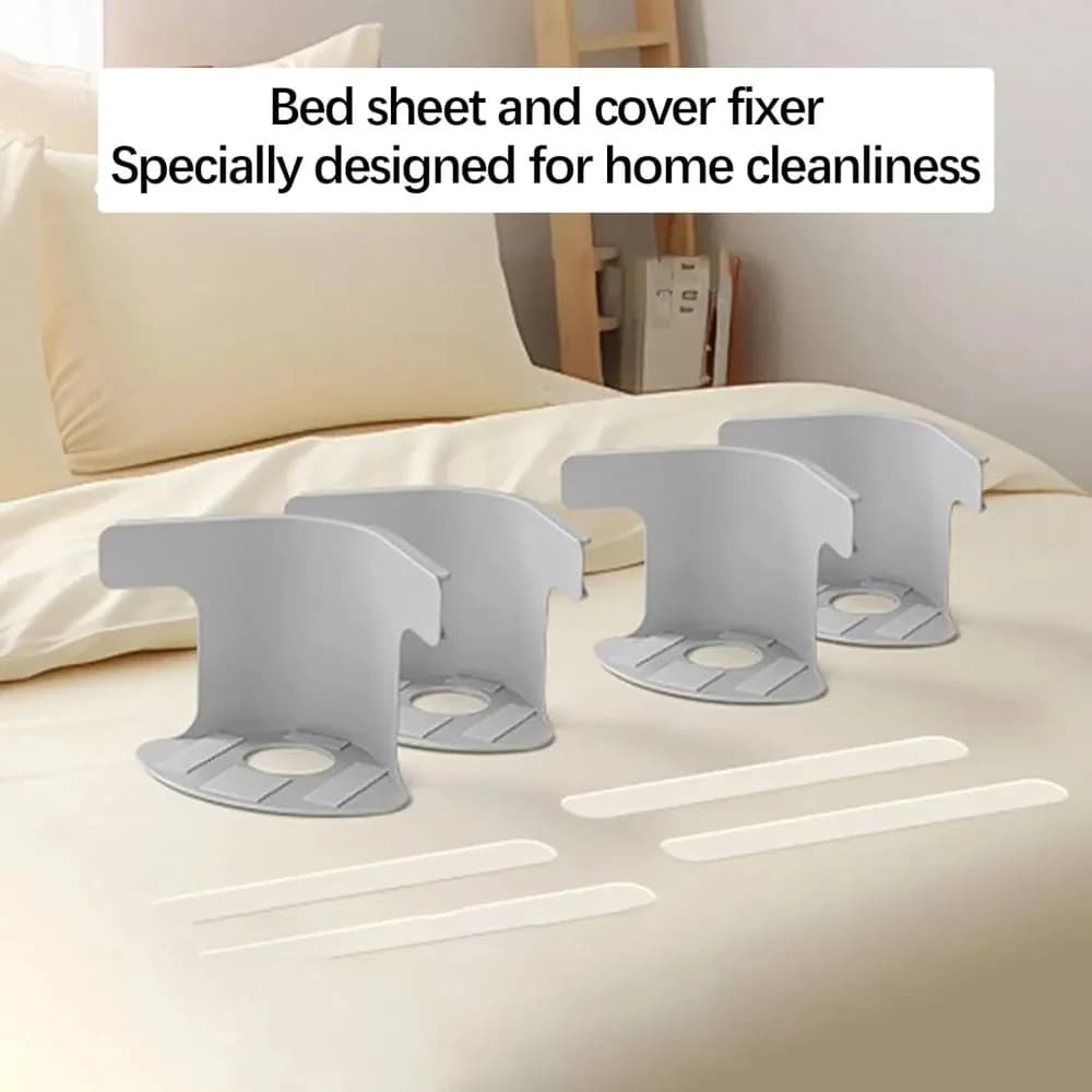 4 Pcs Bed Sheet Grippers Heavy Duty Corner Clips Fasteners Tightener — image 4