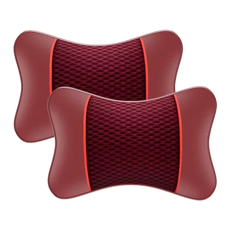 Car Seat Headrest Neck Pillow Memory Foam PU Leather Support Cushion New Double — image 11