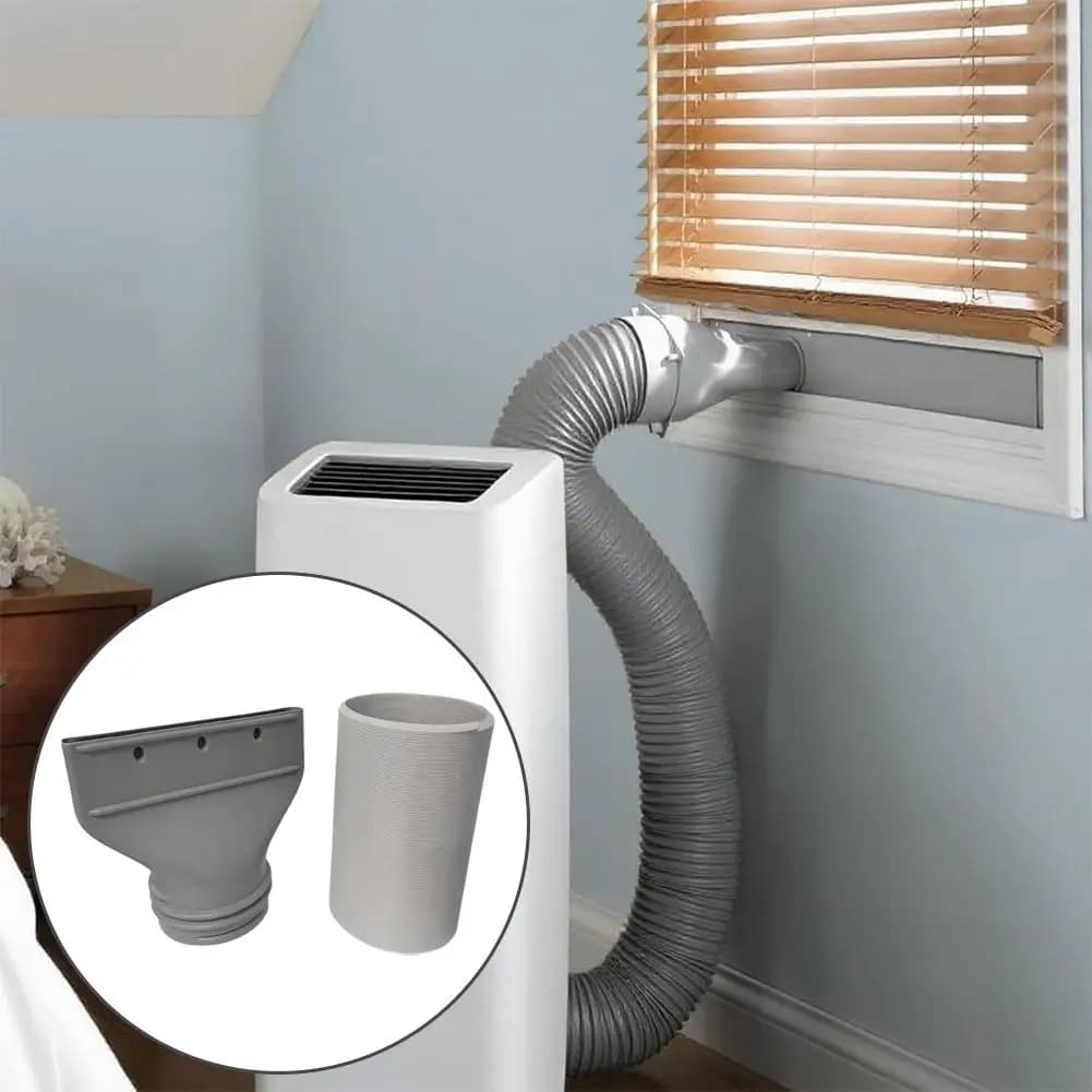 Portable Air Conditioner Window Duct Pipe Connector 1.5m Flat Mouth 2 Pcs — image 3