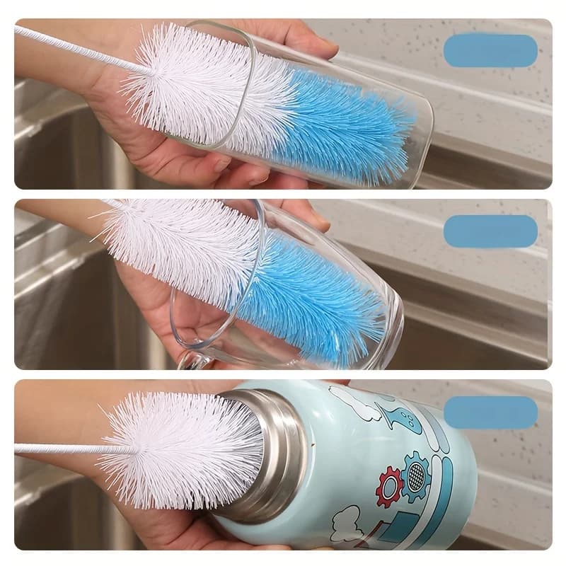 Long Handle Cup Brush Kitchen Glass Bottle Cleaning Scrubber for Milk Tea Cups — image 5