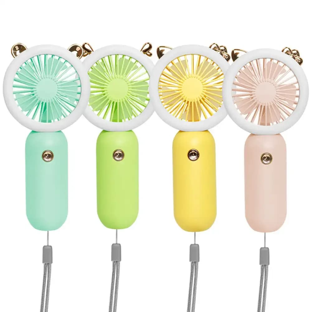 Portable Neck Hanging Fan USB Rechargeable Mini Fan 3 Speed LED New Foldable New — image 4