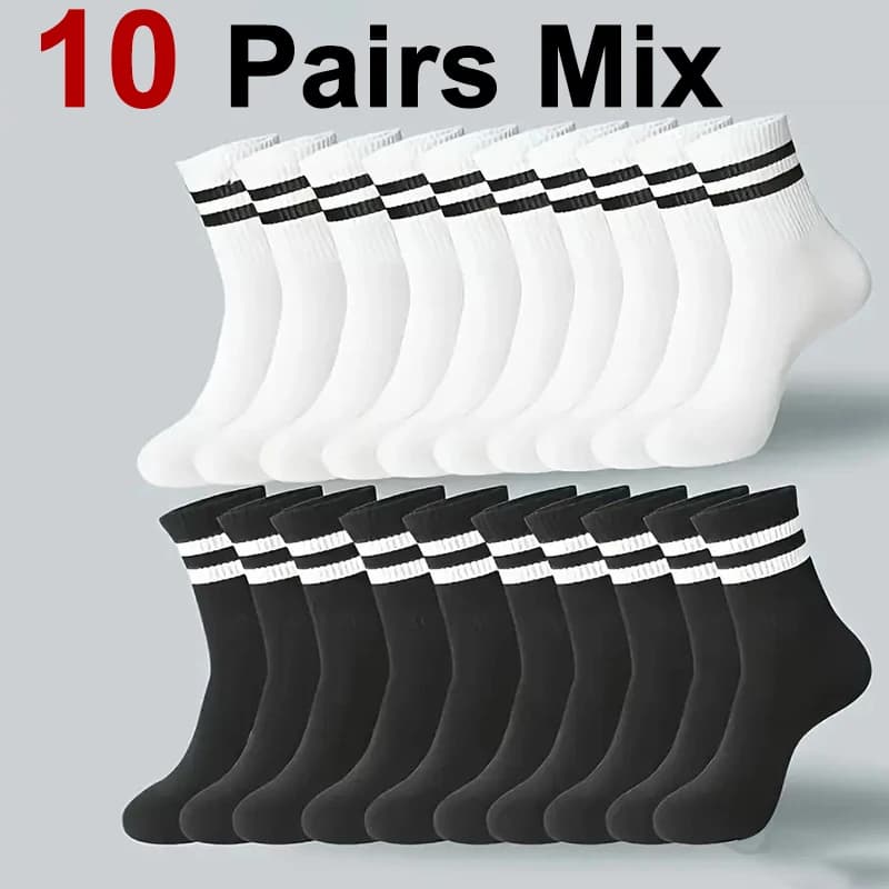 Sports Socks 5 10 20 Pairs Breathable Sweat Absorbing Round Neck New Neutral All — image 18