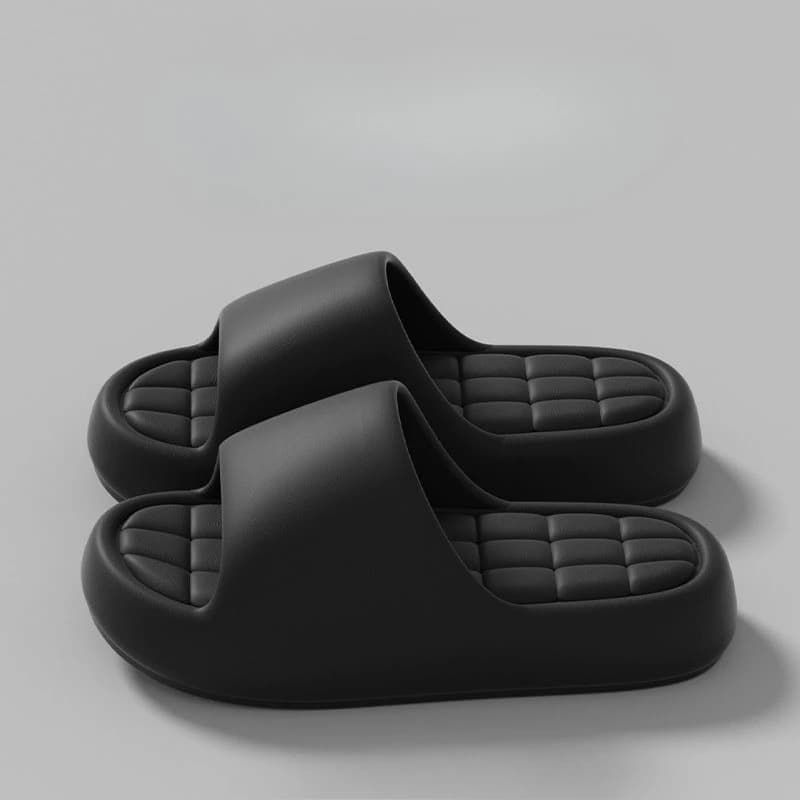 Unisex Bathroom Slippers Cloud Cushion Slides Summer Flat Sandals Thick for Men — image 7
