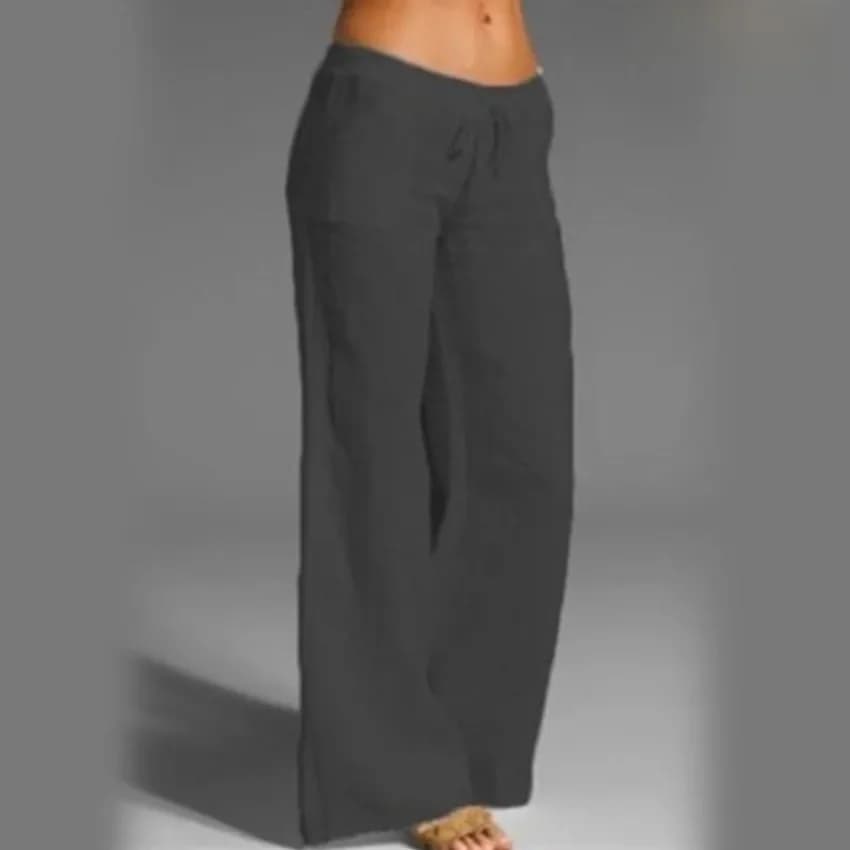 Women's High-Waisted Bell Bottom Pants Cotton Linen Casual Comfort Fit New Best — image 7