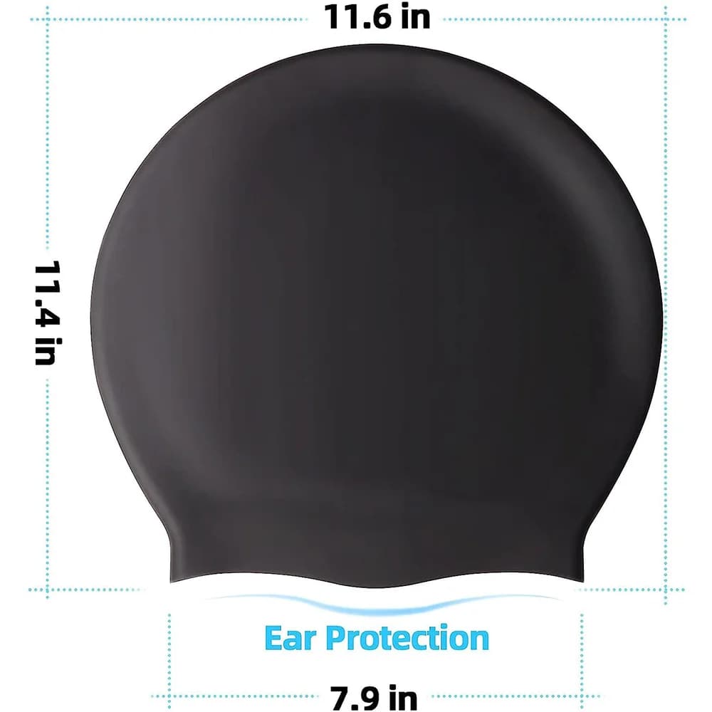 Extra Large Silicone Swimming Cap Soft Adult Swim Hat for Long Hair Braids — image 14