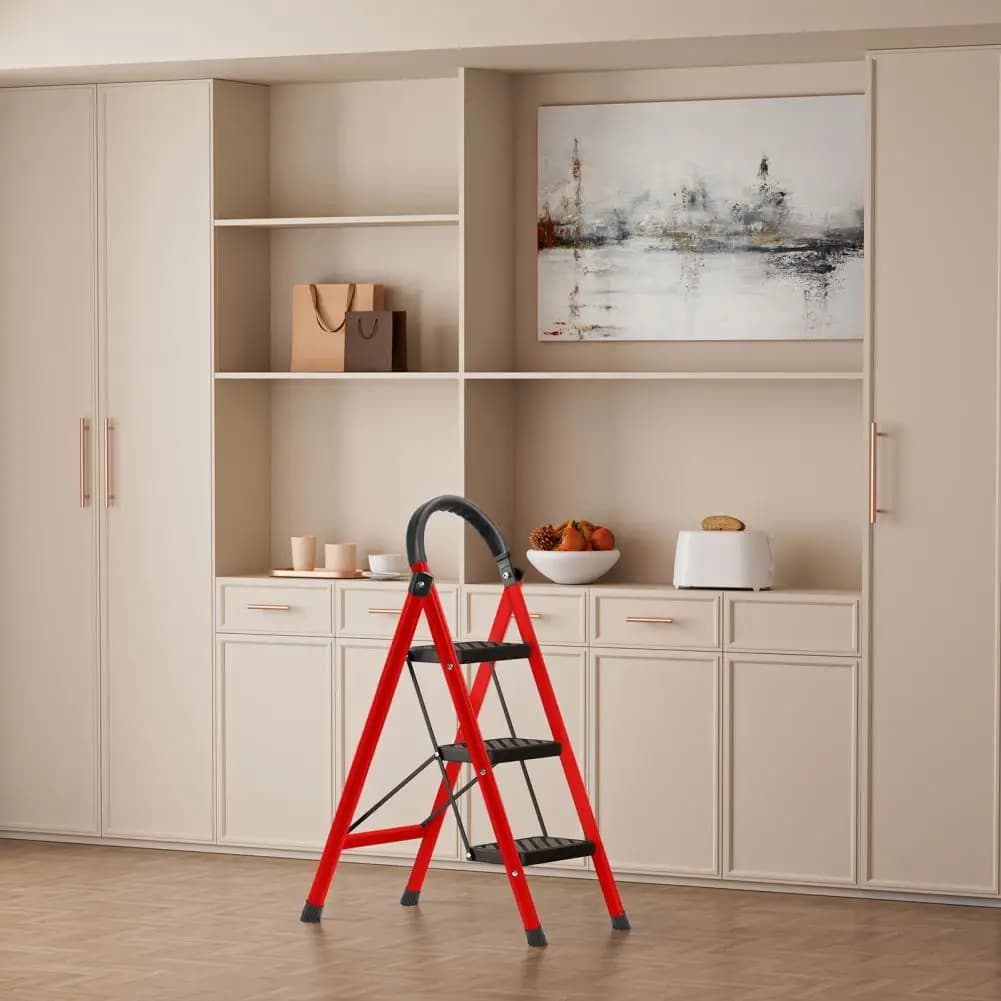 3 Step Ladder Folding Stool 330lbs Load Capacity Home RV Work New Multi Purpose — image 2