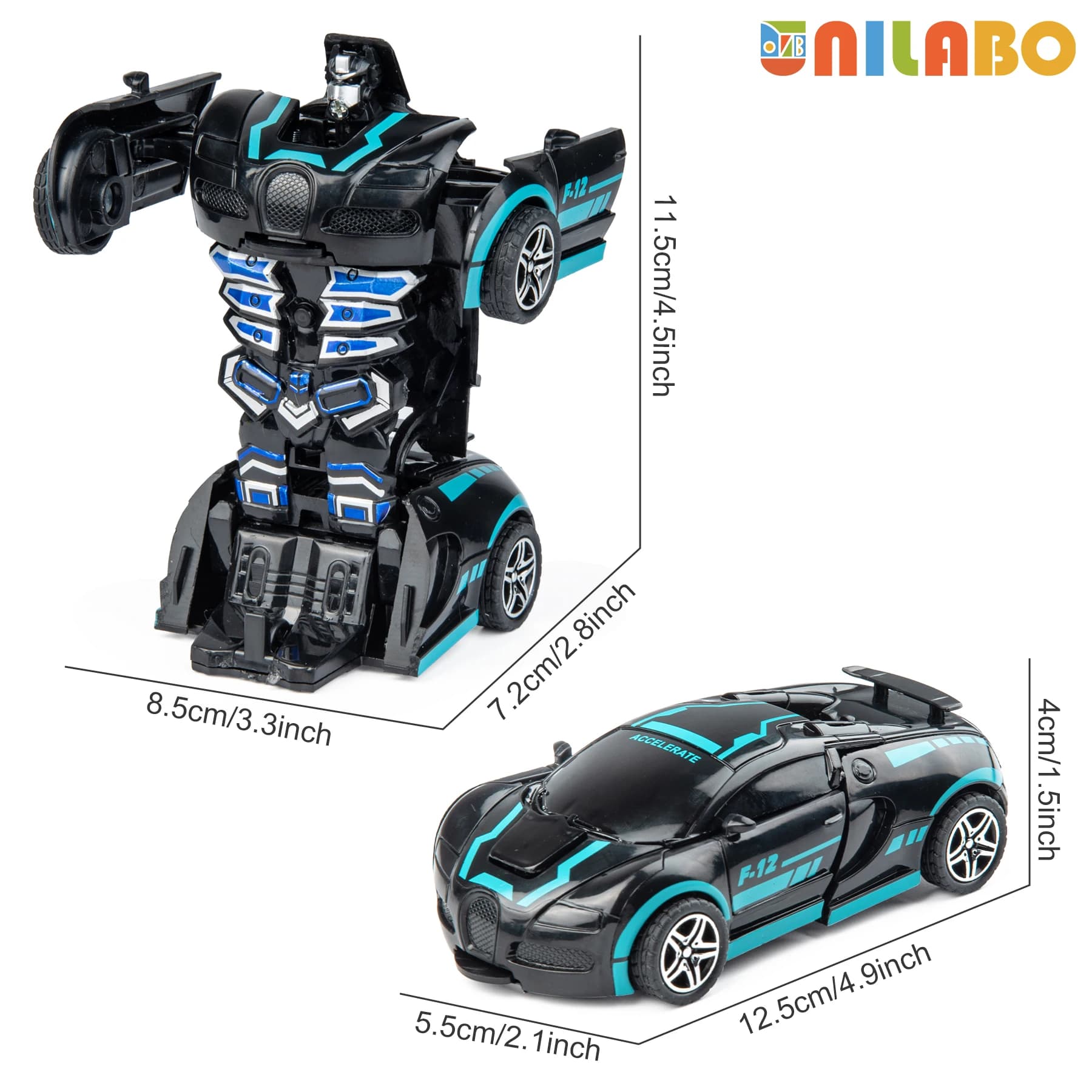 Transformable Robot Sports Car Toy Educational Kids Gift No Batteries Required — image 2