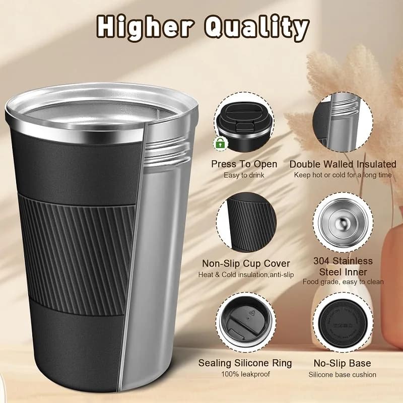 Stainless Steel Coffee Cup Thermal Mug Travel Leak Proof Insulated Bottle UK — image 5