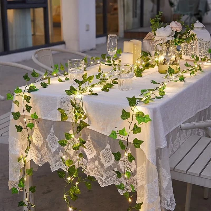 2M Green Leaf String Lights Artificial Ivy Vine Fairy Lights Wedding Party UK — image 5