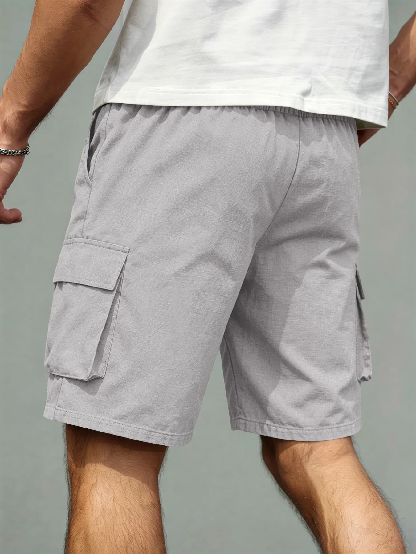 Men's Linen Straight Leg Pants Casual Loose Fit Drawstring Work Trousers — image 6