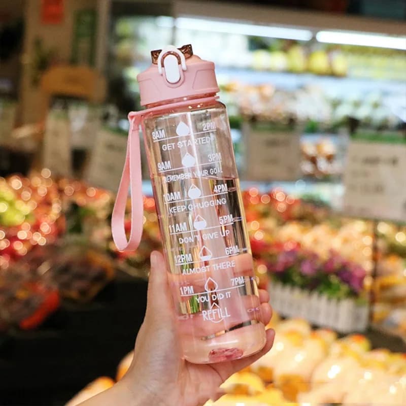 Water Bottle with Time Marker Leak Proof Sport Drinking Bottle Outdoor — image 4