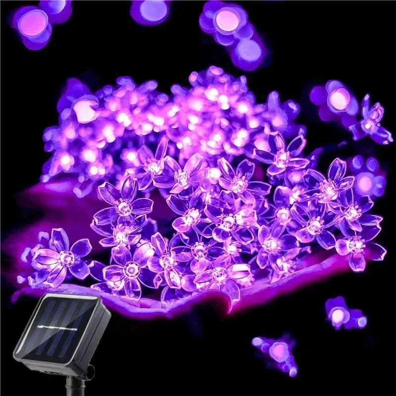 Solar Festoon LED Cherry Blossom Fairy Light String 5m 7m 12m Outdoor Garden Wedding — image 8