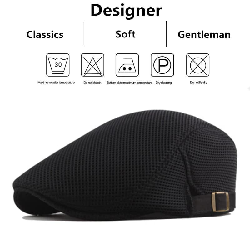 Men Mesh Newsboy Caps British Painters Hats Adjustable Flat Cap New Spring and U — image 6