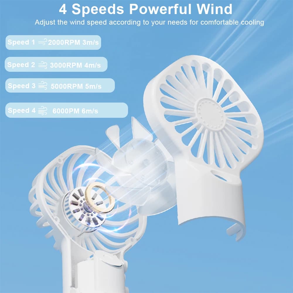 Portable Humidifier Fan USB Rechargeable Handheld Mist Water Spray New Mini with — image 4