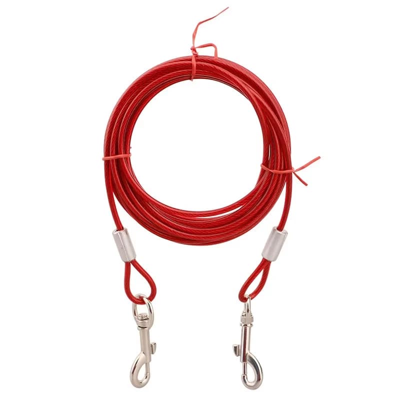 Double Dog Leash for Two Dogs Anti-Bite 3M Steel Wire Tie Out Cable Outdoor — image 5