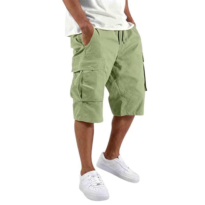 Men's Cargo Shorts Loose Fit Multi-Pocket Drawstring Summer Straight UK — image 11