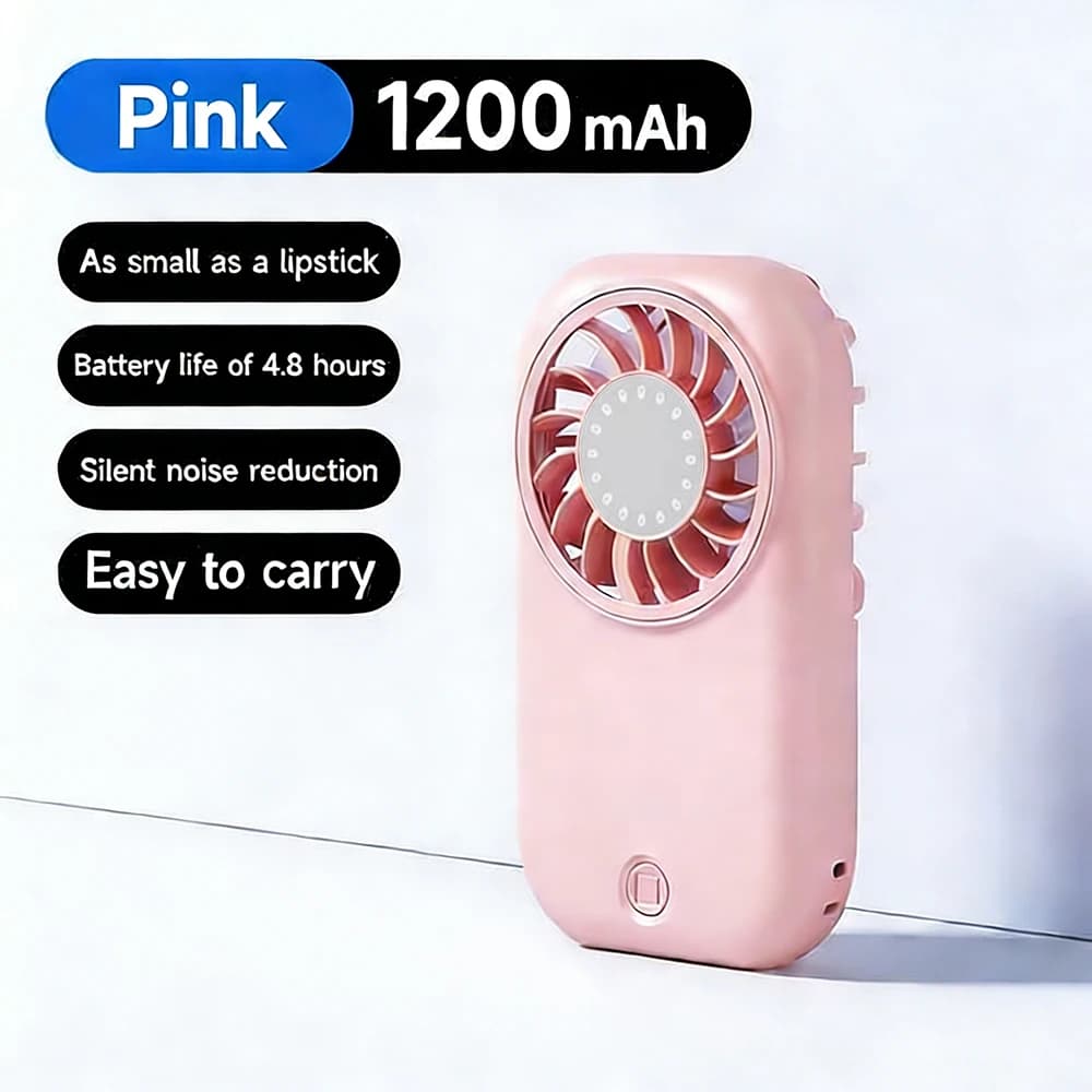 Handheld Mini Fan USB Rechargeable Portable Speed Adjustable New 1200mAh Small U — image 9