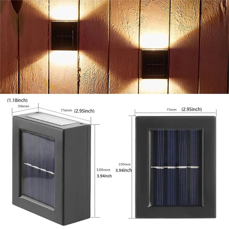 Solar Wall Light Waterproof Up Down Outdoor Garden Yard Stairs Lamp — image 7