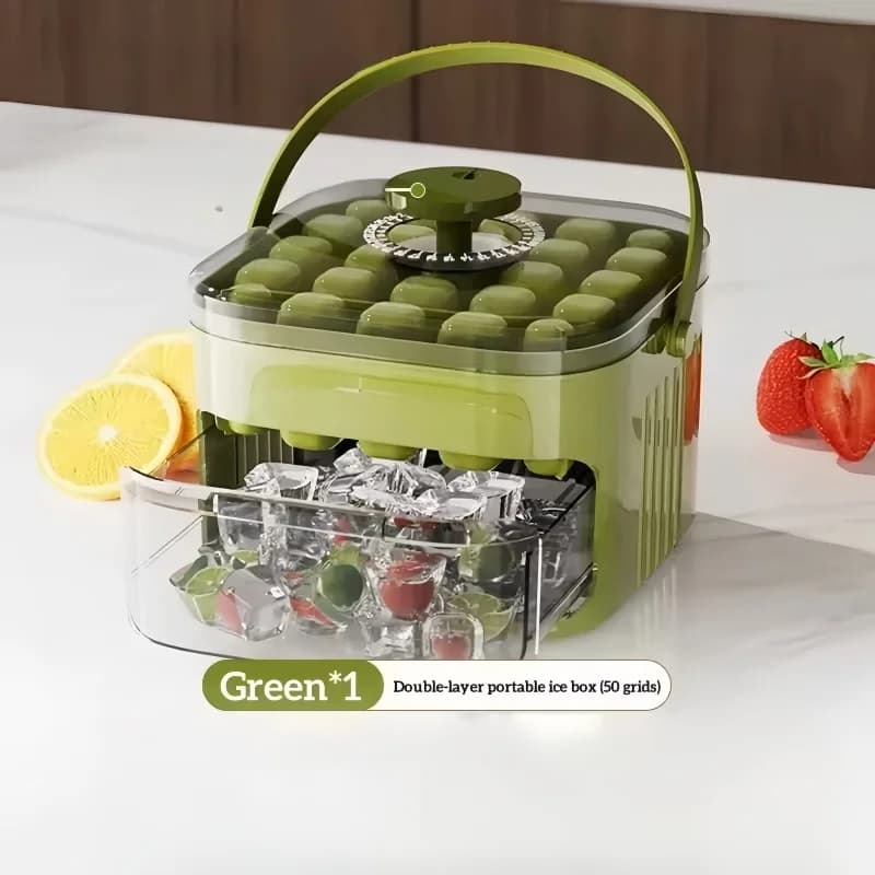 50 Grid Double Layer Ice Cube Tray Reusable Food Grade Ice Mould Maker — image 10