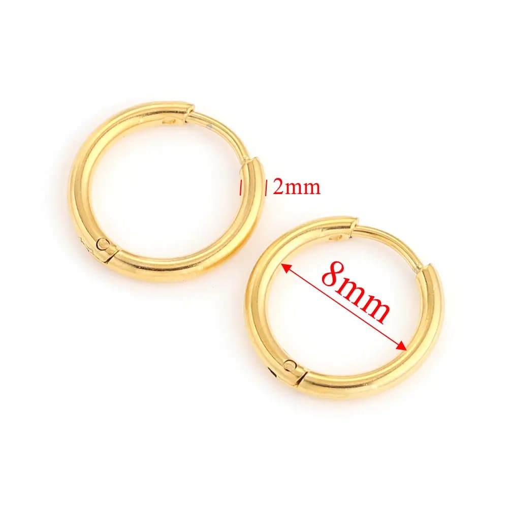 6 Pcs Stainless Steel Hoop Earrings Set for Women Korean Style Jewellery — image 12