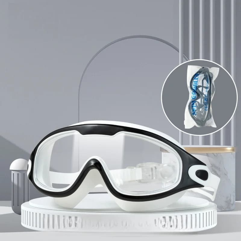 Professional Swimming Goggles Anti Fog Large Frame Swim Glasses with Earplugs — image 9