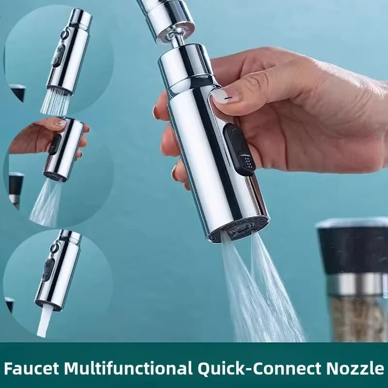 Kitchen Faucet Aerator 3 Modes Anti-Splash Tap Sprayer Booster for Kitchen Bathroom — image 2