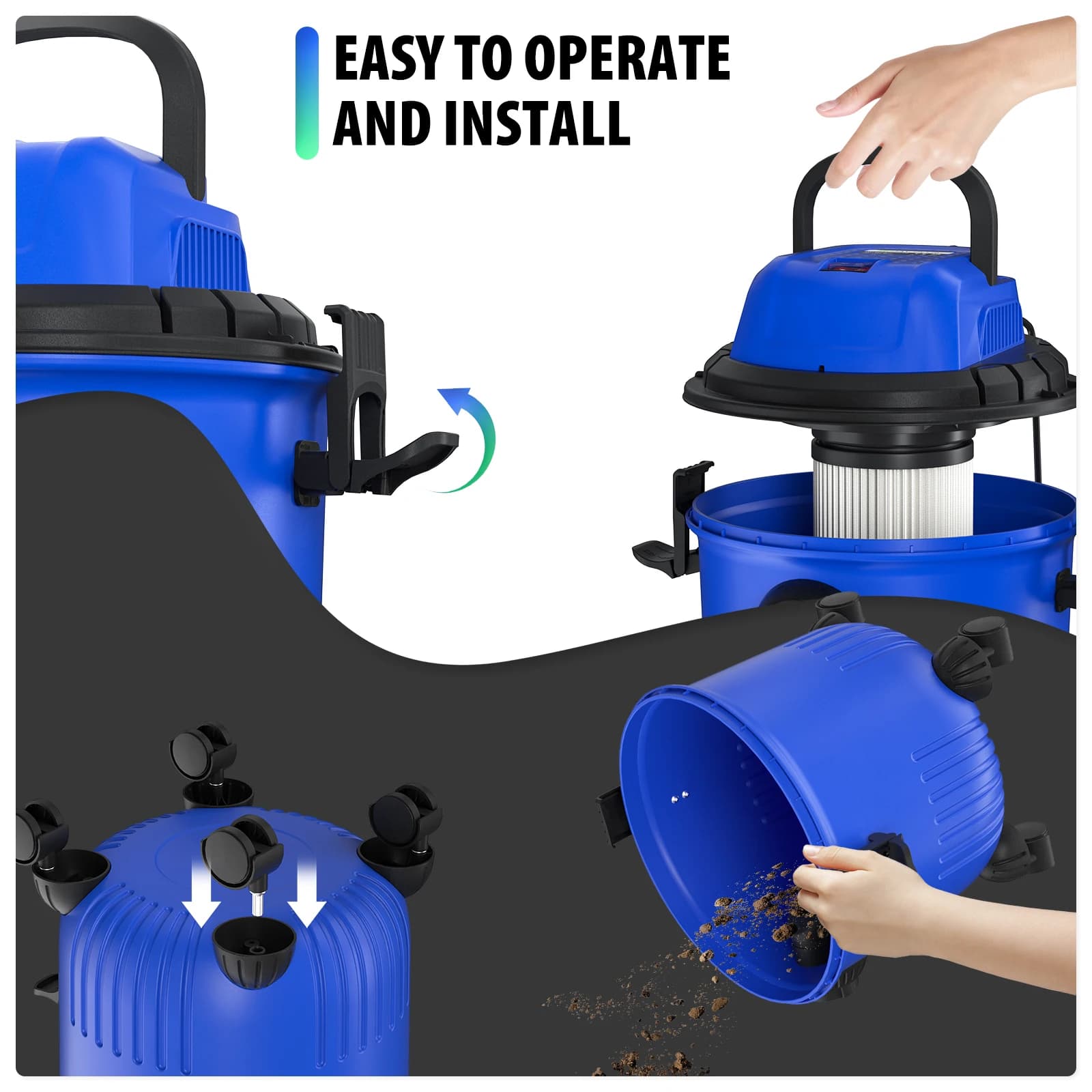 Wet and Dry Vacuum Cleaner 15L Tank 3 in 1 Blower Indoor Outdoor — image 3