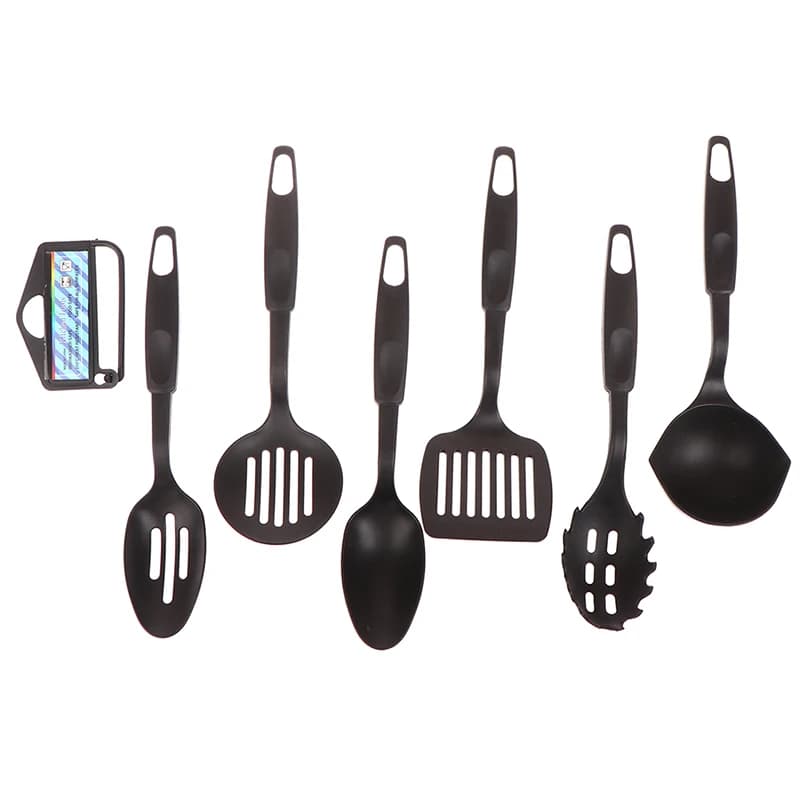 6 Pcs Nylon Multifunction Black Shovel Spoon Soup Ladle Spatula Set Non Stick — image 2