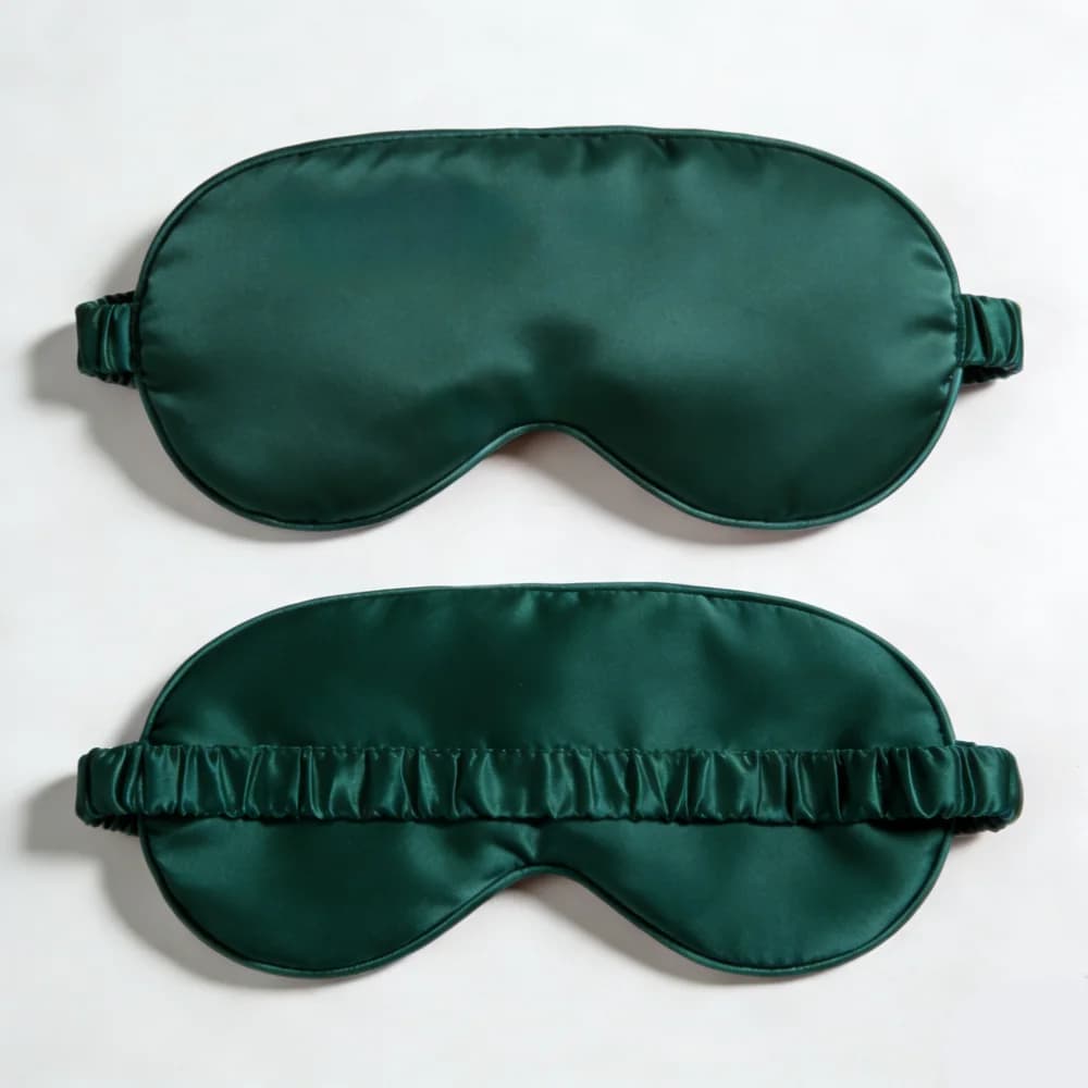 Silk Sleep Mask Eye Cover Blackout Breathable Travel Nap New 2pcs Masks Double U — image 9